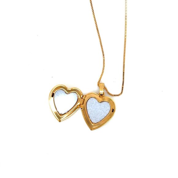14K Gold Chain with Gold Filled Locket Necklace - Picture 2 of 6